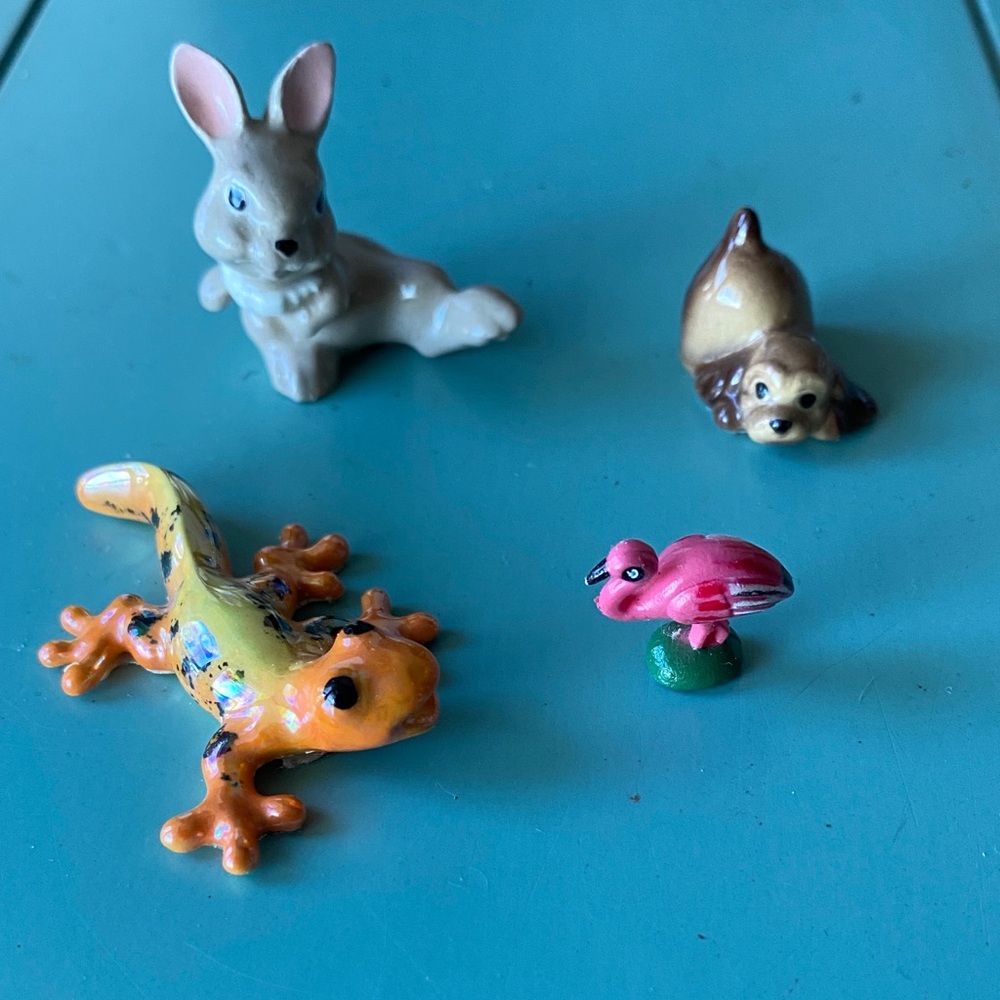 Miniature Colorful Ceramic Animal Figurines Set